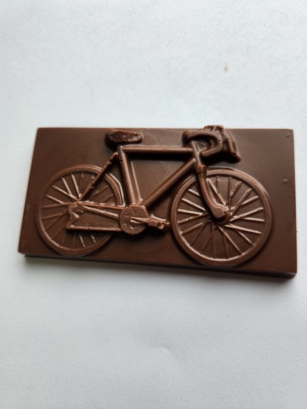 A solid milk chocolate candy bar