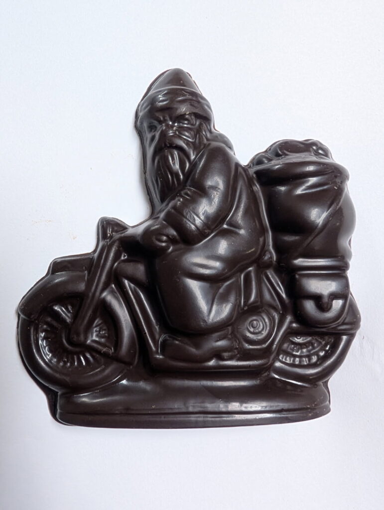 santa on motorcycle chocolate