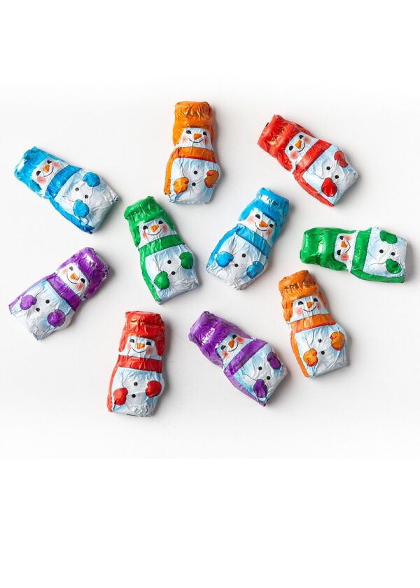 foil wrapped chocolate snowmen