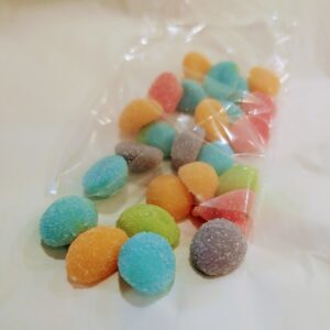 sugar dusted gummy eggs